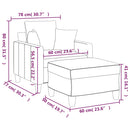 sofastol med fodskammel 60 cm Stof cremefarvet