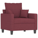 sofastol med fodskammel 60 cm stof vinrød