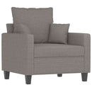 sofastol med fodskammel 60 cm stof Gråbrun