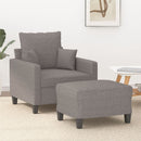 sofastol med fodskammel 60 cm stof Gråbrun
