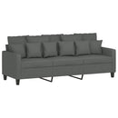 3-personers sofa med fodskammel 180 cm stof Mørkegrå