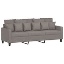 3-personers sofa med fodskammel 180 cm stof Gråbrun