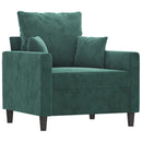 sofastol med fodskammel 60 cm velour mørkegrøn