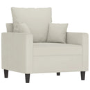 sofastol med fodskammel 60 cm velour cremefarvet