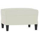 sofastol med fodskammel 60 cm velour cremefarvet