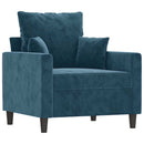 sofastol med fodskammel 60 cm velour blå