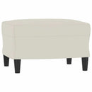 3-personers sofa med fodskammel 180 cm velour cremefarvet