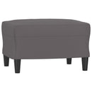 3-personers sofa med fodskammel 180 cm kunstlæder grå