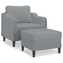 sofastol med fodskammel 60 cm stof lysegrå