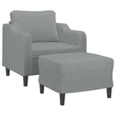 sofastol med fodskammel 60 cm stof lysegrå