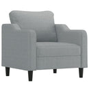 sofastol med fodskammel 60 cm stof lysegrå