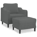 sofastol med fodskammel 60 cm stof Mørkegrå