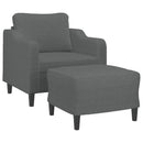 sofastol med fodskammel 60 cm stof Mørkegrå
