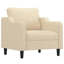 sofastol med fodskammel 60 cm Stof cremefarvet