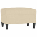 sofastol med fodskammel 60 cm Stof cremefarvet