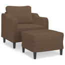 sofastol med fodskammel 60 cm stof Brun