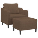 sofastol med fodskammel 60 cm stof Brun
