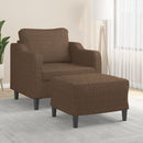 sofastol med fodskammel 60 cm stof Brun