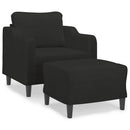 sofastol med fodskammel 60 cm stof Sort