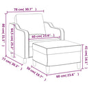 sofastol med fodskammel 60 cm stof Sort