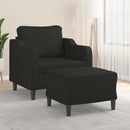 sofastol med fodskammel 60 cm stof Sort
