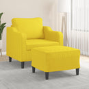 sofastol med fodskammel 60 cm stof Lysegul