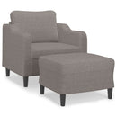 sofastol med fodskammel 60 cm stof Gråbrun