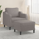 sofastol med fodskammel 60 cm stof Gråbrun