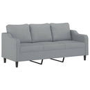3-personers sofa med fodskammel 180 cm stof Lysegrå