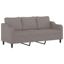 3-personers sofa med fodskammel 180 cm stof Gråbrun