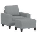 sofastol med fodskammel 60 cm stof lysegrå