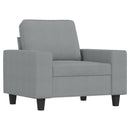 sofastol med fodskammel 60 cm stof lysegrå