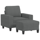 sofastol med fodskammel 60 cm stof Mørkegrå