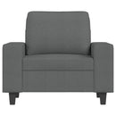 sofastol med fodskammel 60 cm stof Mørkegrå