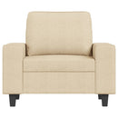 sofastol med fodskammel 60 cm Stof cremefarvet