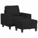 sofastol med fodskammel 60 cm stof Sort