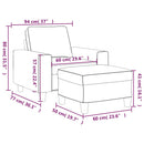 sofastol med fodskammel 60 cm stof Sort