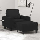 sofastol med fodskammel 60 cm stof Sort