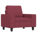sofastol med fodskammel 60 cm stof vinrød