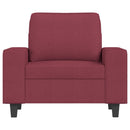 sofastol med fodskammel 60 cm stof vinrød
