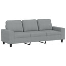 3-personers sofa med fodskammel 180 cm stof Lysegrå