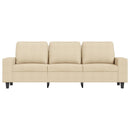 3-personers sofa med fodskammel 180 cm stof Cremefarvet