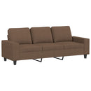 3-personers sofa med fodskammel 180 cm stof Brun