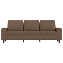 3-personers sofa med fodskammel 180 cm stof Brun