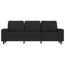 3-personers sofa med fodskammel 180 cm sort
