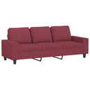 3-personers sofa med fodskammel 180 cm stof Vinrød