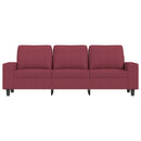 3-personers sofa med fodskammel 180 cm stof Vinrød