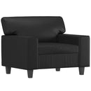 sofastol med fodskammel 60 cm kunstlæder sort