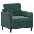 sofastol med fodskammel 60 cm velour mørkegrøn