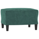 sofastol med fodskammel 60 cm velour mørkegrøn